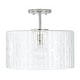 preview thumbnail 11 of 13, Emerson 1-light Dual Mount Semi-Flush/ Pendant w/ Embossed Seeded Glass Polished Nickel