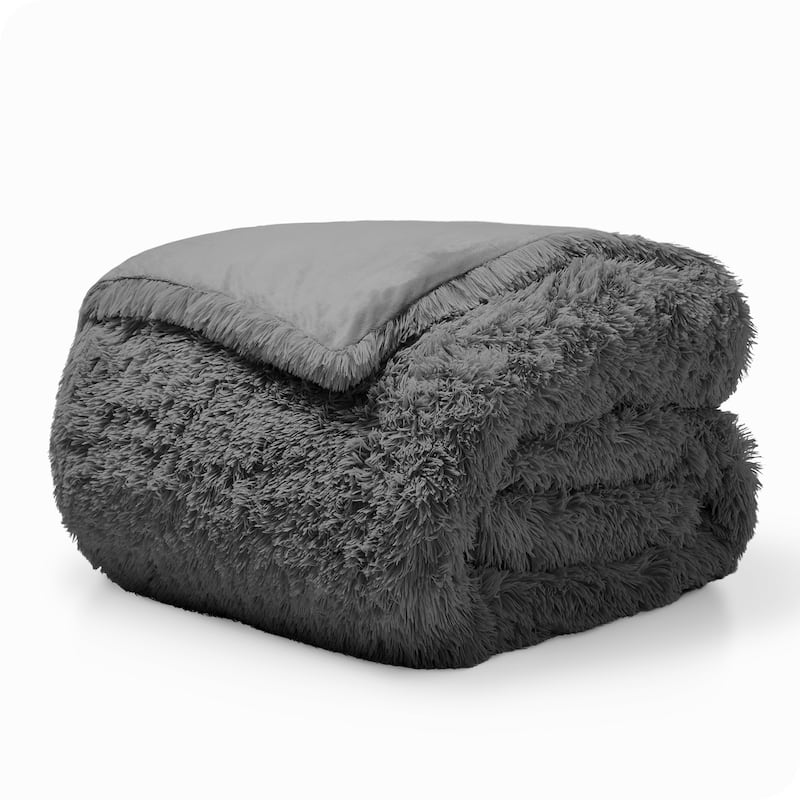 Bare Home Shaggy Faux Fur Duvet Cover