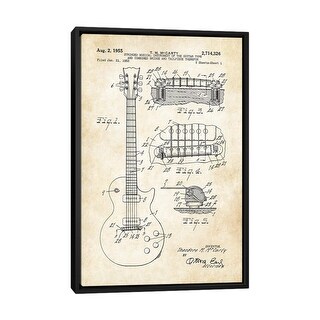 iCanvas "Gibson Les Paul Guitar (1955)" by Patent77 Framed Canvas Print ...