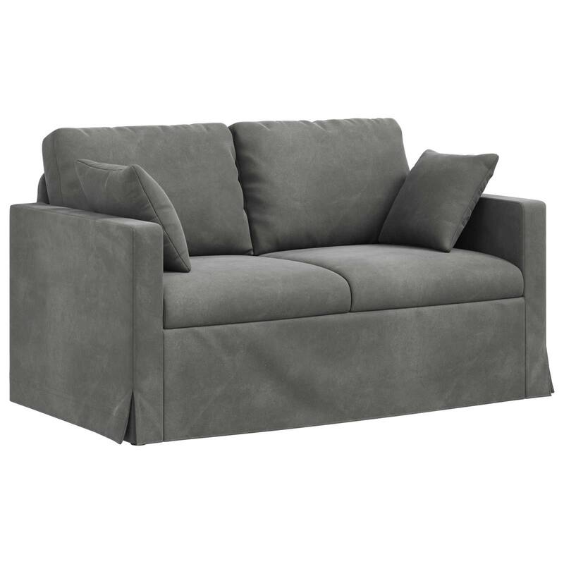 vidaXL Sofa Dark Grey in Velvet