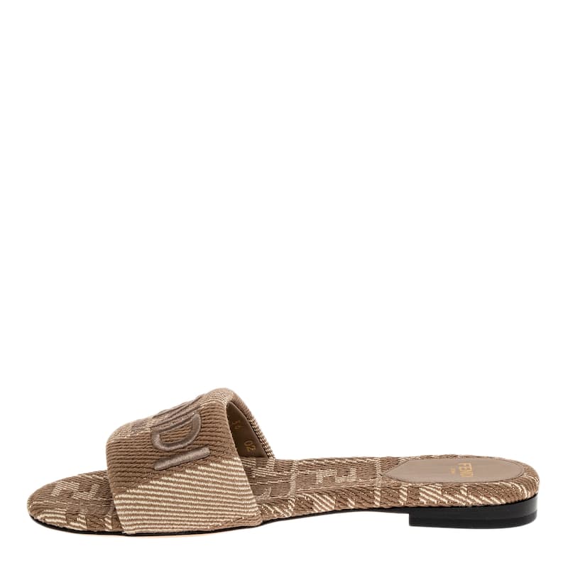 Fendi Sunshine Jacquard Slide - Grey