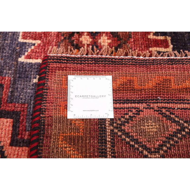 ECARPETGALLERY Hand-knotted Melis Vintage Dark Red Wool Rug - 6'3 x 7'10
