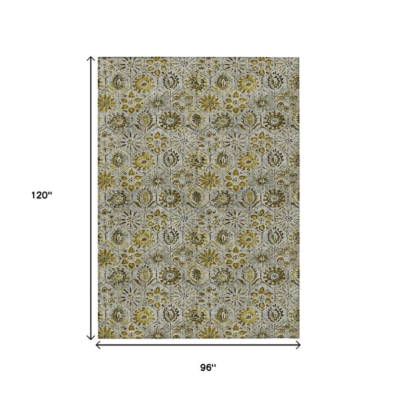 HomeRoots Floral Transitional Rectangle Outdoor Rug