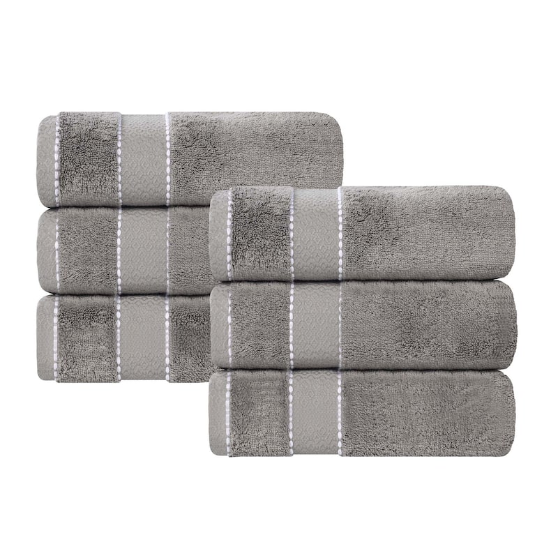 Superior Niles Cotton Ultra-Plush Absorbent Hand Towels, Set of 6