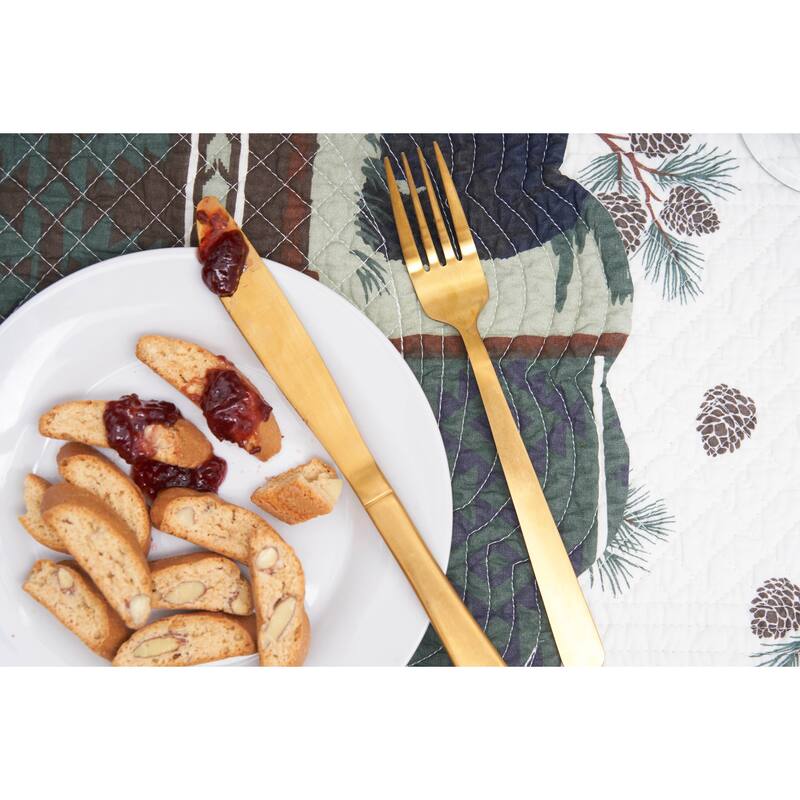 Greenstone Pines Quilted Placemat Set 6