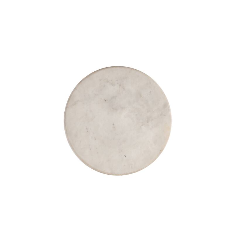 Albany Living 18" Marble Top Solid Wood Round End Table