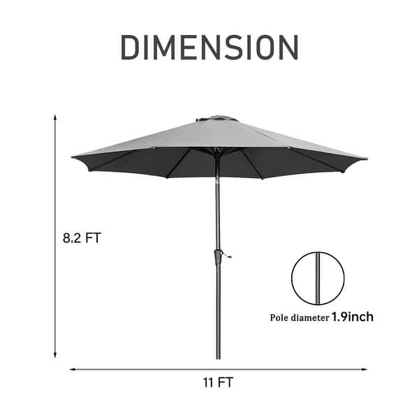 Ainfox 11ft Patio Umbrella with Base Crank and Push Button to Tilt