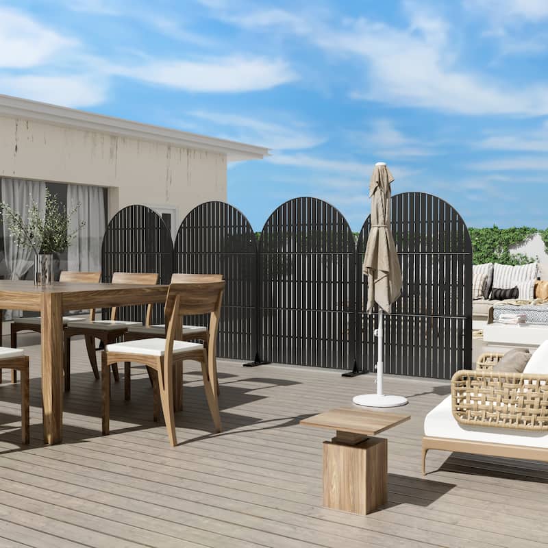 Dovelina 6ft.Outdoor Freestanding Metal Privacy Screen Decorative Garden Fence - 72"x47"