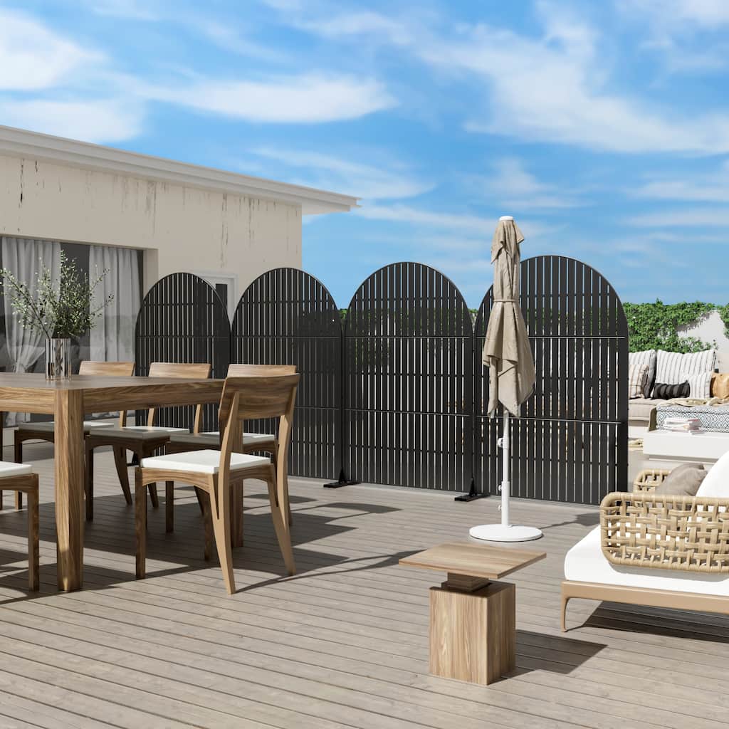 Dovelina 6ft.Outdoor Freestanding Metal Privacy Screen Decorative Garden Fence - 72"x47"