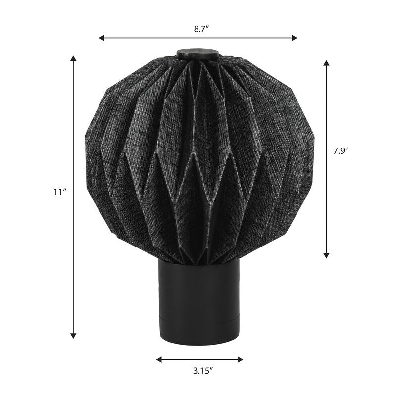 Quincy 11" Modern Minimalist Paper Pleated Orb Accent LED Table Lamp