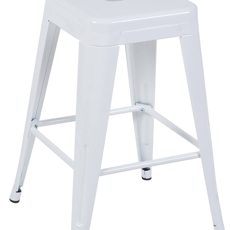 AC Pacific 24 Inch Industrial Stackable Metal Counter Stools Set of 4