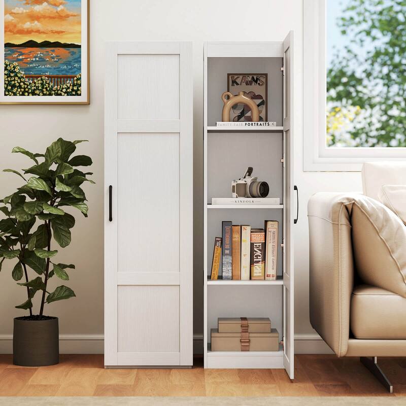 Costway 4-Tier Storage Cabinet with Door Freestanding Bathroom Cabinet - See Details