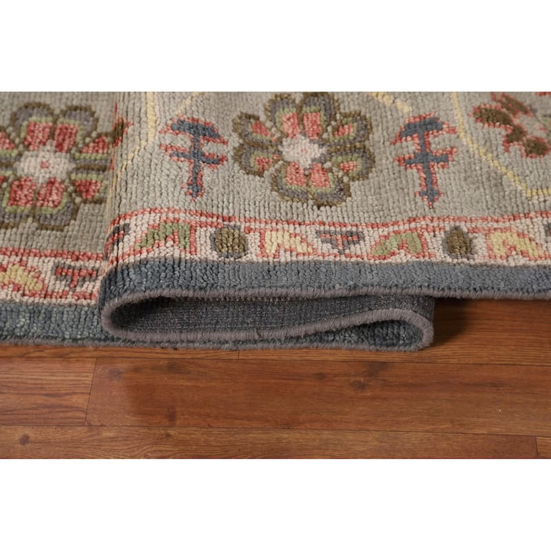 Blue Geometric Heriz Serapi Oriental Area Rug Hand-Knotted Wool Carpet - 9'3"x 11'9"