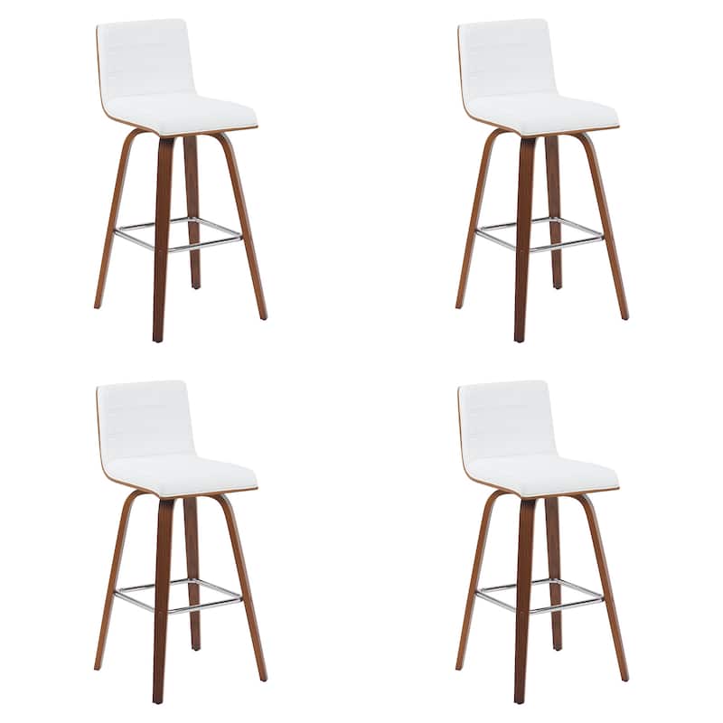 Skara Swivel Bar Stool, Upholstered Bar Height Chair with Bentwood Frame