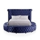 preview thumbnail 13 of 18, Furniture of America Shendae Glam Tufted Velvet Storage Footboard Round Platform Bed