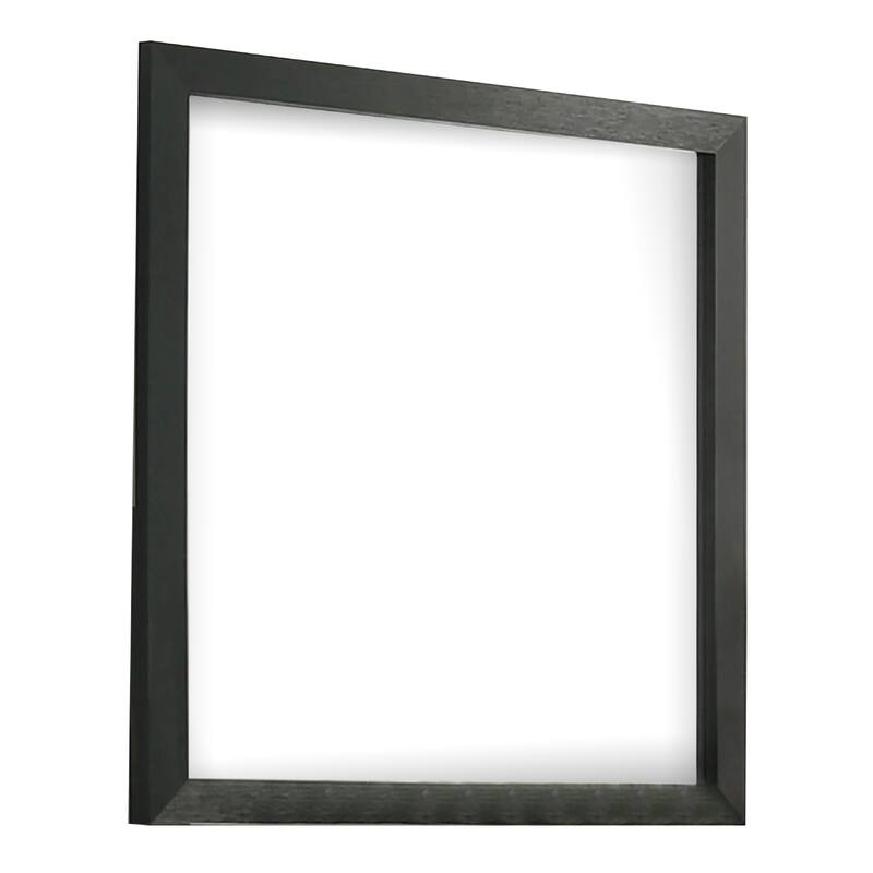 Lati Dresser Mirror, Beveled Glass, Black Wood, 40 Inch Square