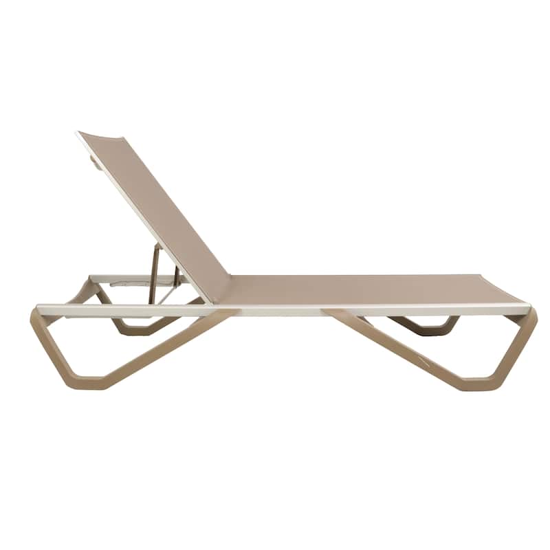 Furnish Theory Seabreeze Deck Patio Sunloungers Lounge Chairs Outdoor Chaise Lounges (Various Frame & Mesh Colors; Set of 2)