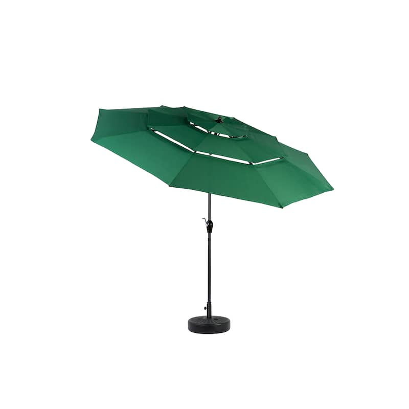 9ft 3 Tier Auto-tilt Umbrella ,Outdoor Patio Umbrella - Market Table Pool Deck Umbrella (Base Not Included)