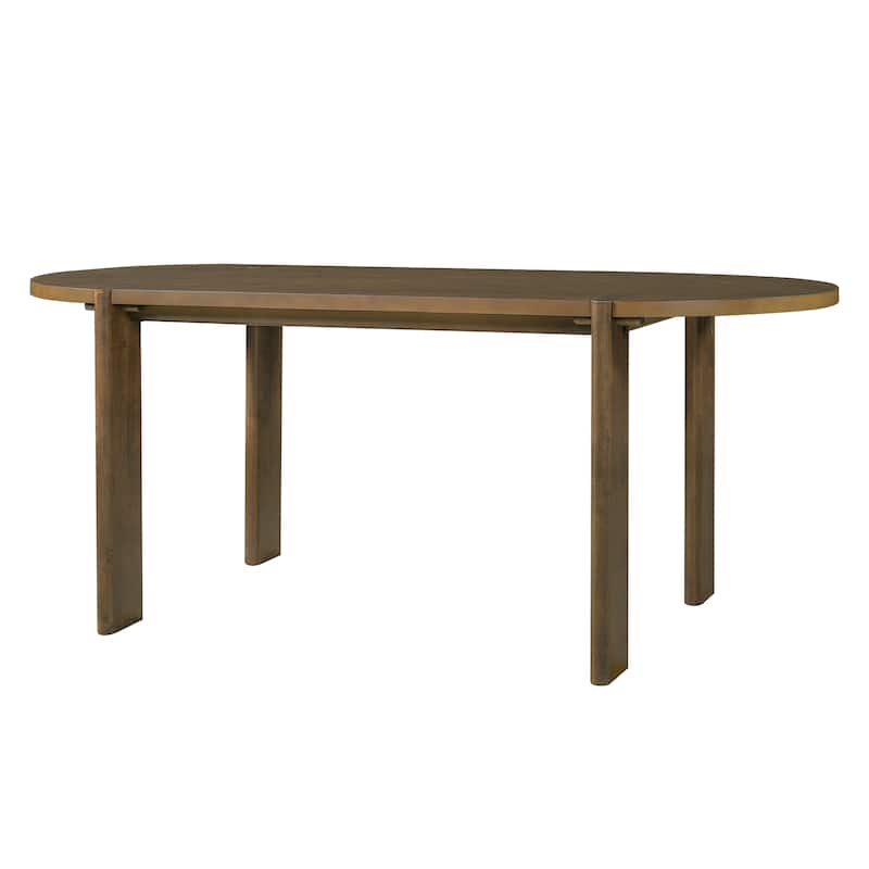 Christopher Knight Home - 7-Piece Rustic Farmhouse Dining Set with Solid Wood Oval Dining Table and Upholstered Chairs