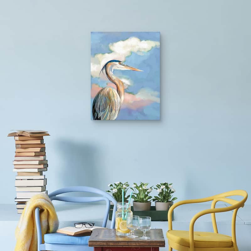 Heron Portrait by Studio Arts Canvas Art Print