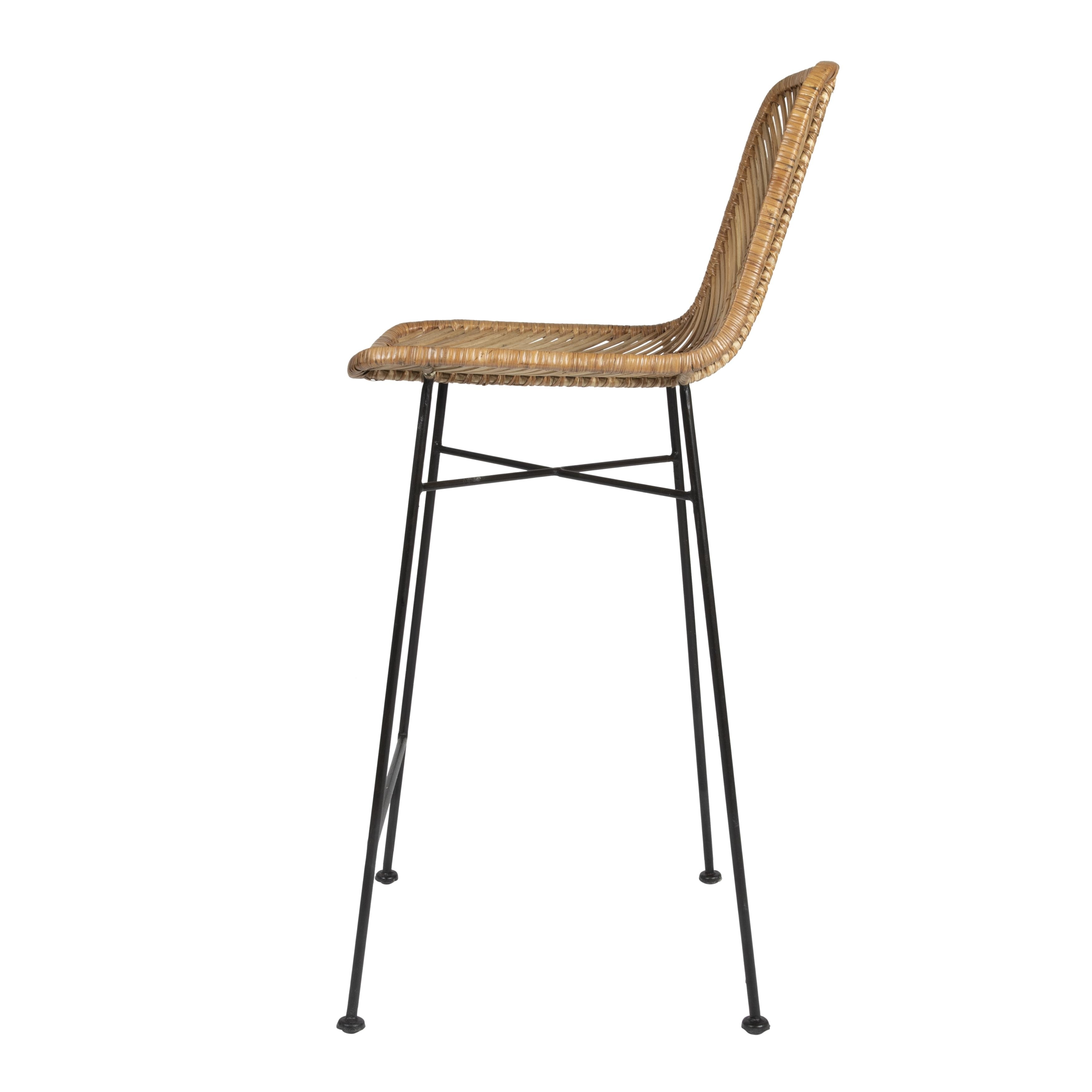 Rattan bar stool shop with metal frame