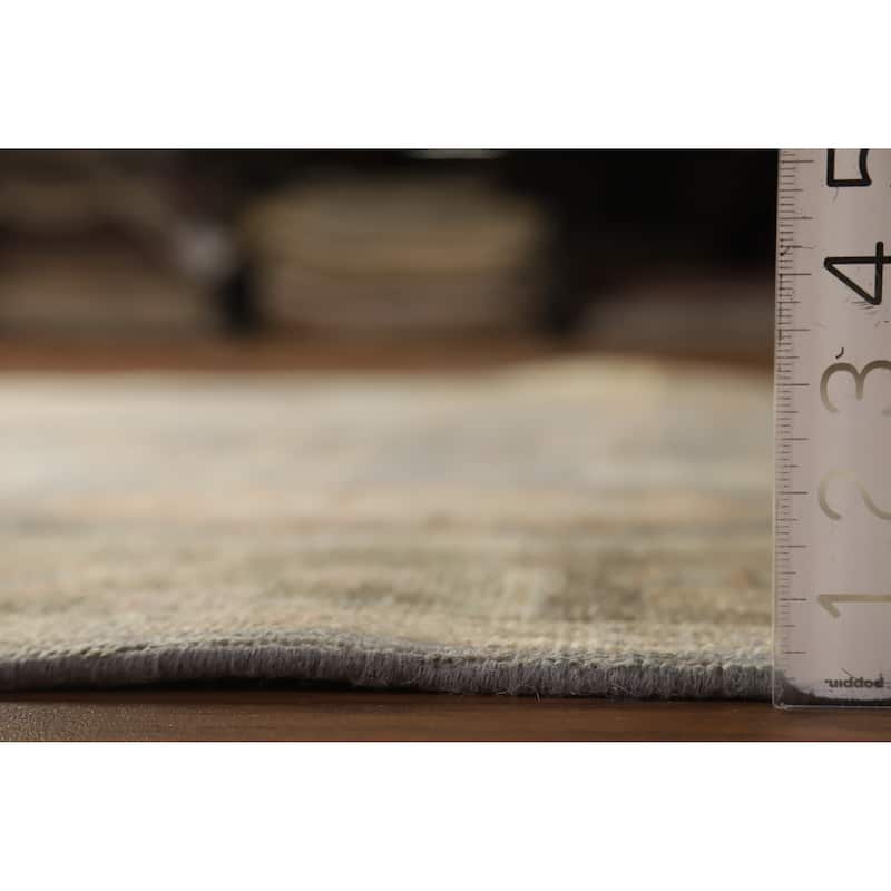 Hand Knotted Oriental 100% Wool Carpet Transitional All-Over Greys & Charcoal Oushak Area Rug - 9' 1'' X 6' 0''