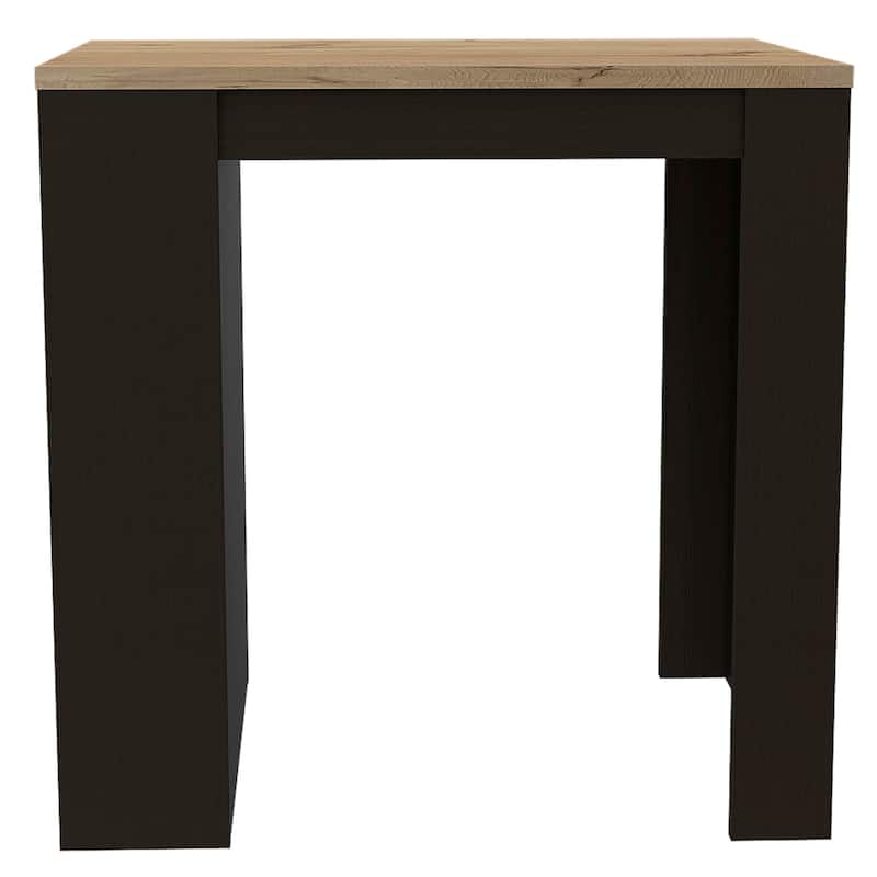 Black/Pine Kitchen Island Table with Open Shelves - 36" x 36" Countertop, Elegant Design