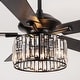 preview thumbnail 8 of 8, 52" Matte Black Modern Crystal Reversible Chandelier Indoor Ceiling Fan with Light and Remote - 52" D x 52" W x 19" H