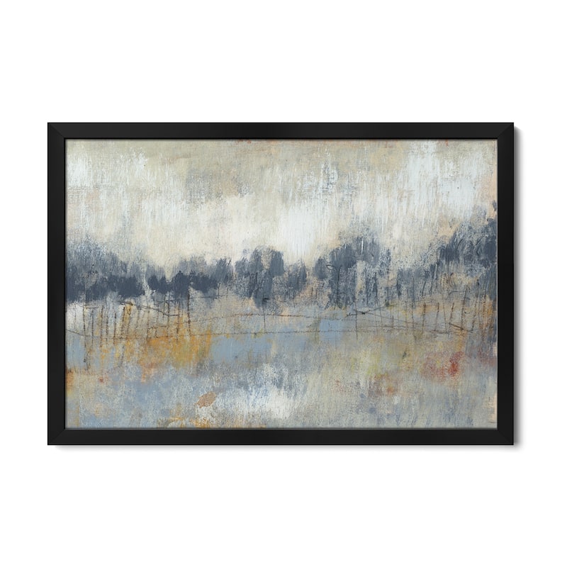 Cool Grey Horizon II Premium Framed Poster by Jennifer Goldberger - Black - 24x16x1