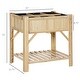 preview thumbnail 3 of 6, Outsunny 31x23x32 Inch 6 Pocket Garden Planter Box Vertical Raised Bed, Elevated Wood Standing Planters with Grow Grid, Legs