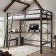 preview thumbnail 1 of 7, Charging Station Loft Bed Frame, Twin Size Black
