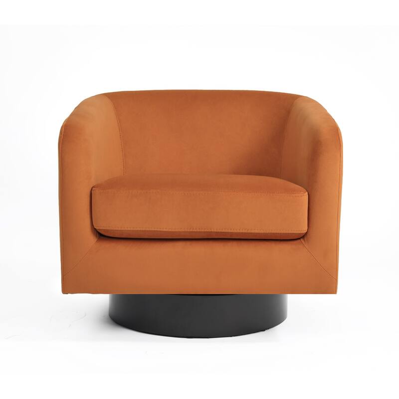UIXE Set of 2 Swivel Barrel Accent Chair Velvet Armchair For Living Room