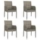 preview thumbnail 46 of 91, vidaXL 3 Piece Patio Dining Set with Cushions Black Poly Rattan - 18.9" x 21.7" x 34.6"