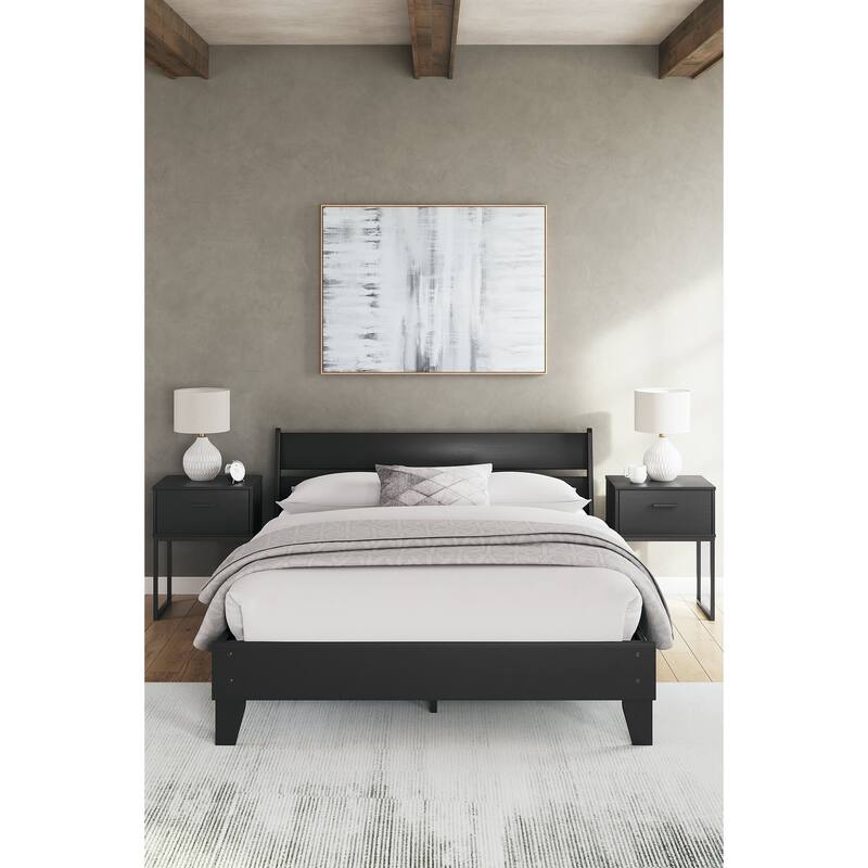 Signature Design by Ashley Socalle Black Panel Platform Bed