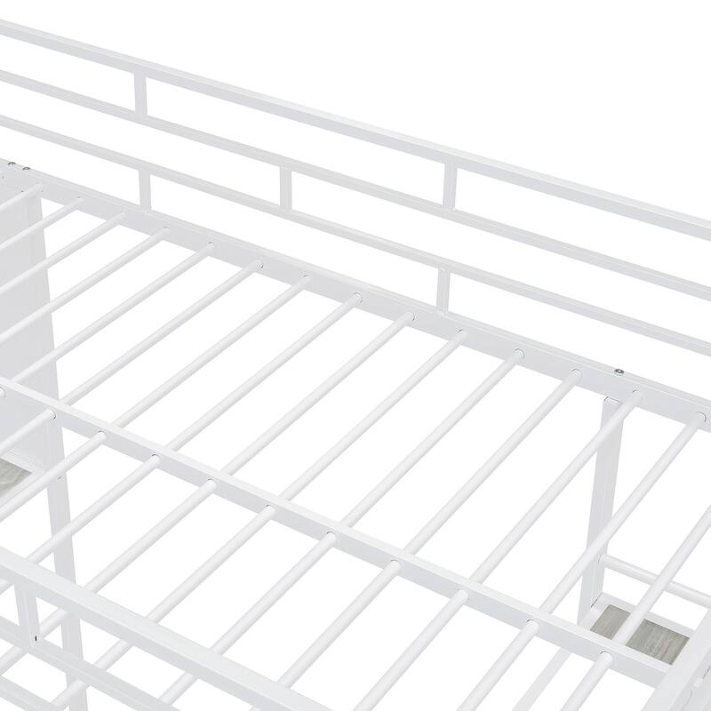Twin Loft Metal Bed with Shelves