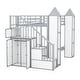 preview thumbnail 13 of 13, Castle-shaped Design Twin over Twin Metal Bunk Bed with Wardrobe and Multiple Storage,White+Gray
