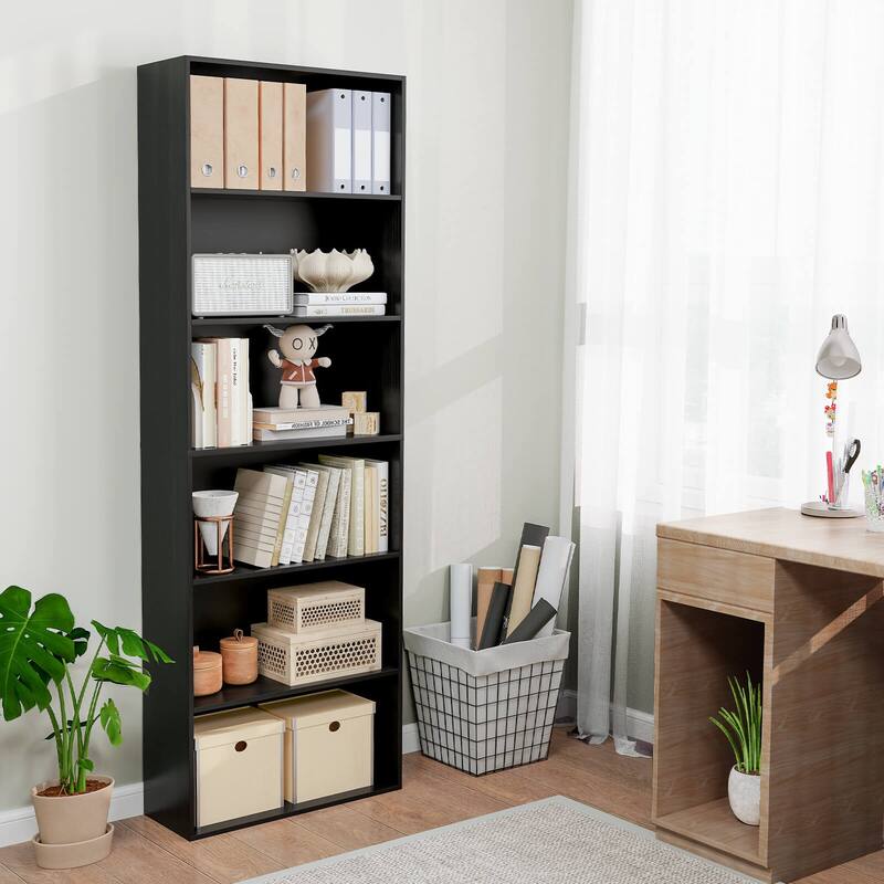 Costway 70" Tall 6-Tier Bookcase with 6 Open Shelves Anti-Toppling - See Details