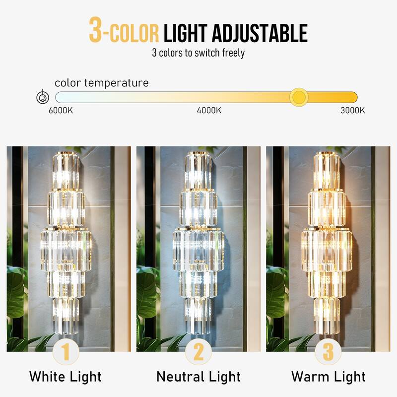 Sumptuous Triangular Prism Crystal Wall Sconce Bedside Lamp