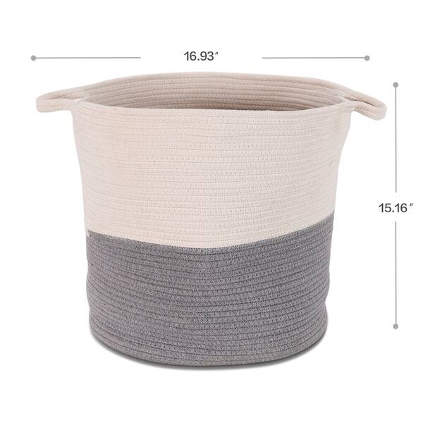 Shop 17 X 15 1 Woven Rope Basket With Handles Collapsible Laundry Basket 8 6 X 13 Overstock 32039583