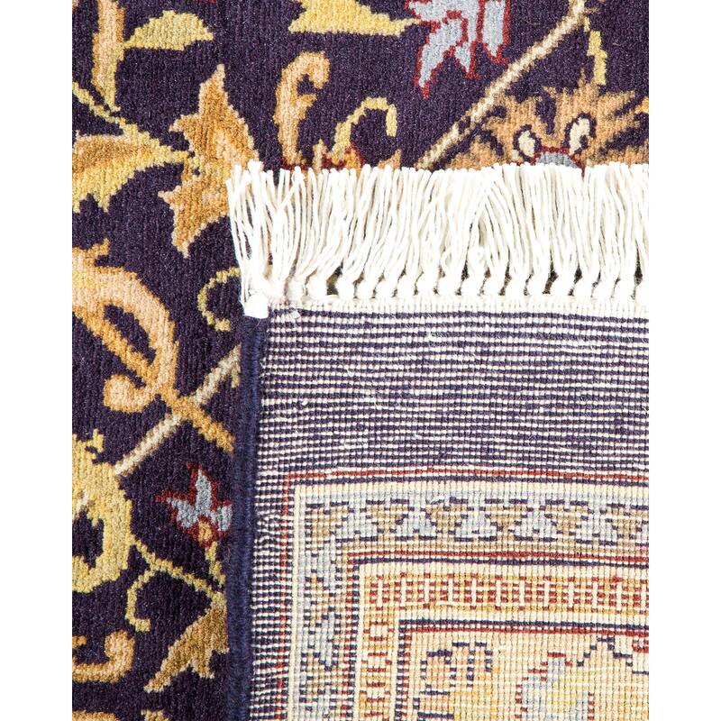 Overton Hand Knotted Wool Vintage Inspired Traditional Mogul Purple Area Rug - 8' 0" x 10' 7"