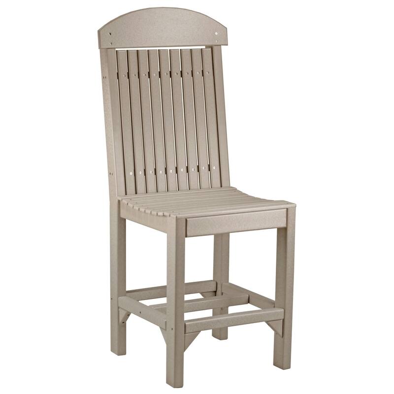 Set of 4 Poly Lumber Classic Dining Chairs - Side Chair - Weatherwood - Counter Height