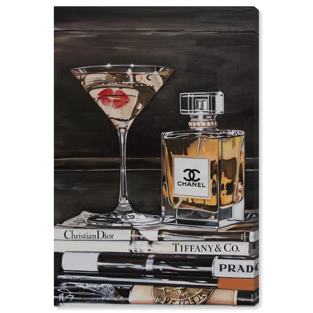 Martini Books Canvas by Art Remedy, Gallery Wrapped