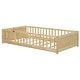 preview thumbnail 12 of 18, Twin size Floor Platform Bed with Built-in Book Storage Rack,Door