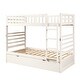 preview thumbnail 8 of 25, Twin Size Solid Pinewood Bunk Beds with Safety Rail, Movable Trundle, Ladder, and Full Length Guardrails