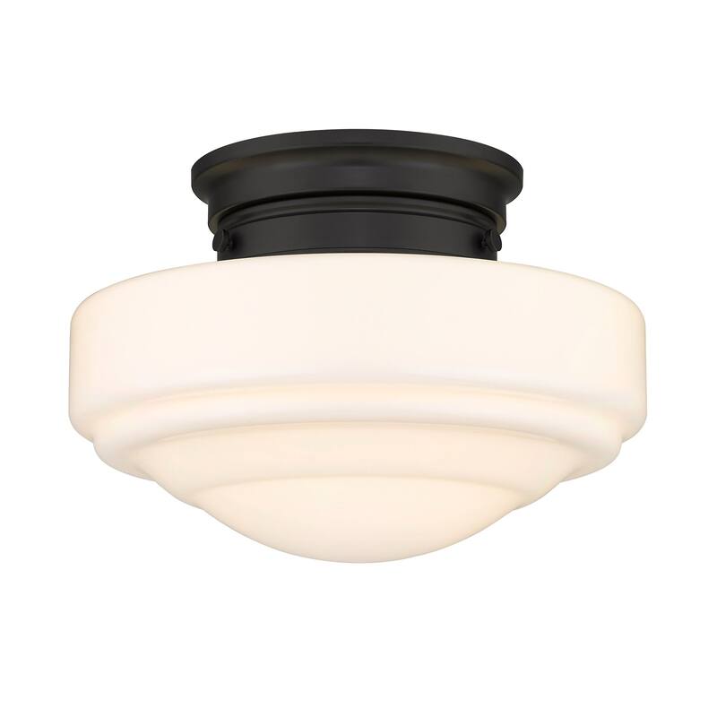Ingalls Semi-Flush - 12"x8.625" - 12"x8.625" - Matte Black