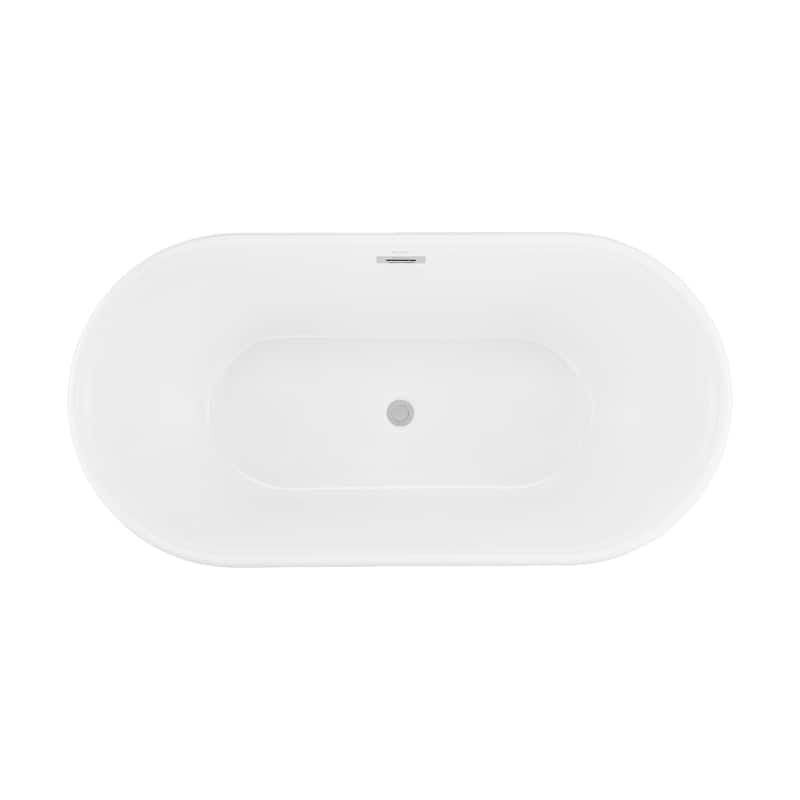 Santorini 60" Freestanding Tub Glossy White - 59.5x29.5 Center