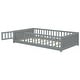 preview thumbnail 25 of 23, Twin Size Floor Platform Bed with Built-In Book Storage Rack and Door
