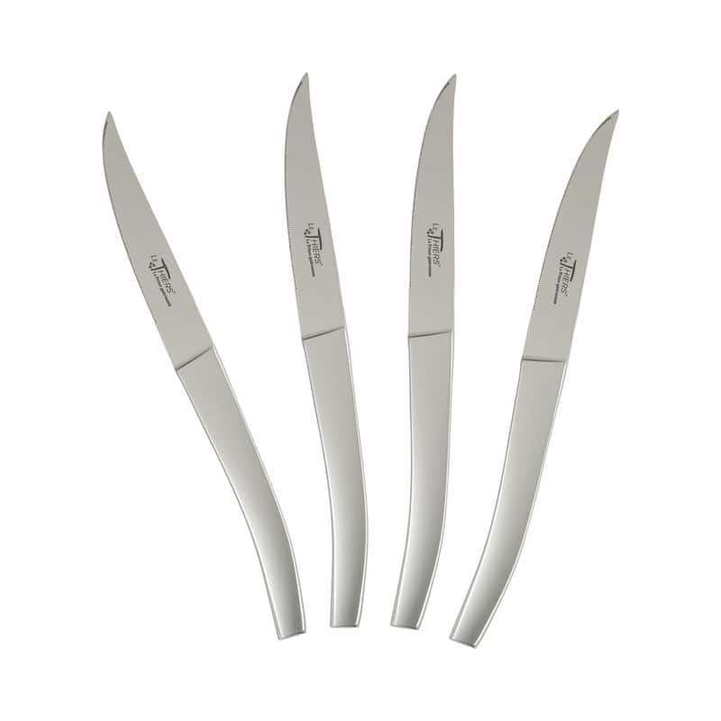 Au Nain Le Thiers Steak Knives with Stainless Steel Handles, Set of 4 - Silver