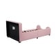 preview thumbnail 31 of 32, Twin Size Upholstered Platform Bed with Guardrail and Headboard,Modern Style Wood Bed