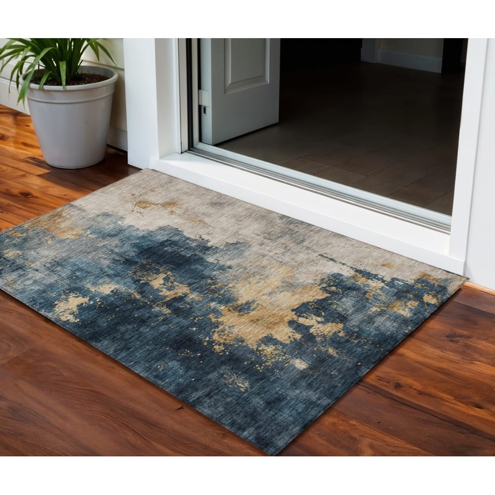 HomeRoots Abstract Transitional Rectangle Outdoor Rug